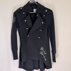 Harley-Davidson Women's Black Cotton-Blend Peacoat